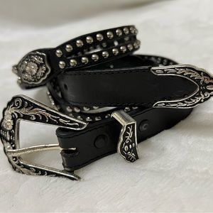 Nocona studs and coins. Womens Belt Leather Stud Cut Out